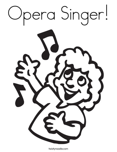 Opera singer coloring page