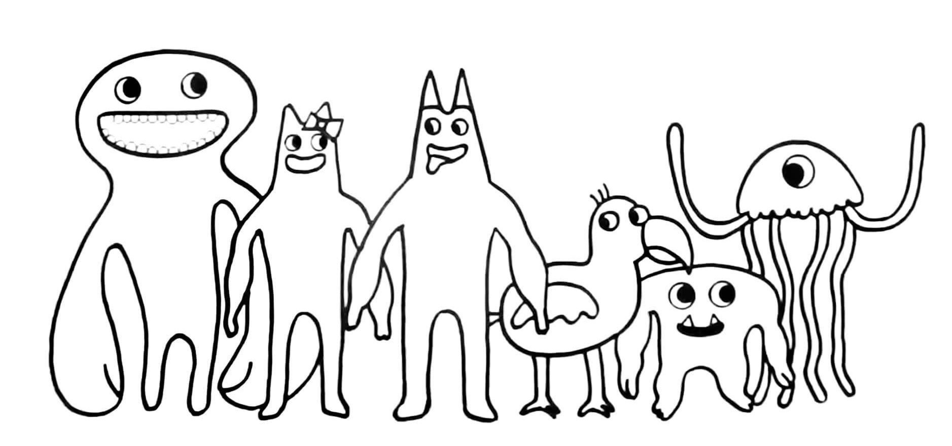 Garten of banban coloring pages