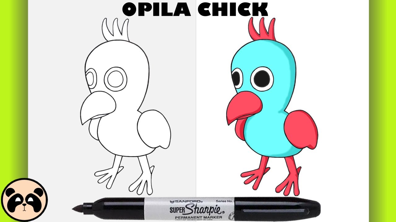 How to draw opila chick draw monster from garten of banban step by step