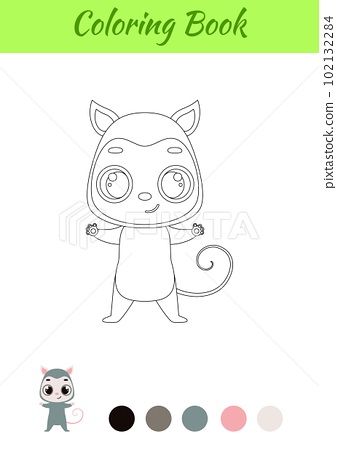 Coloring page happy opossum coloring book for