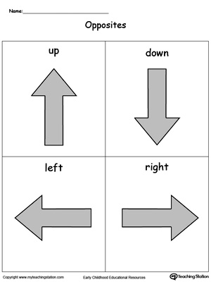 Free opposites flashcards direction