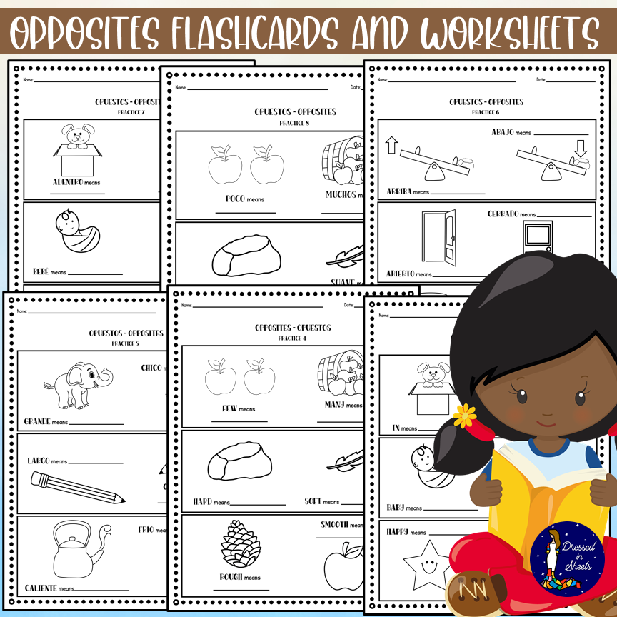 Opposites flashcards and worksheets made by teachers