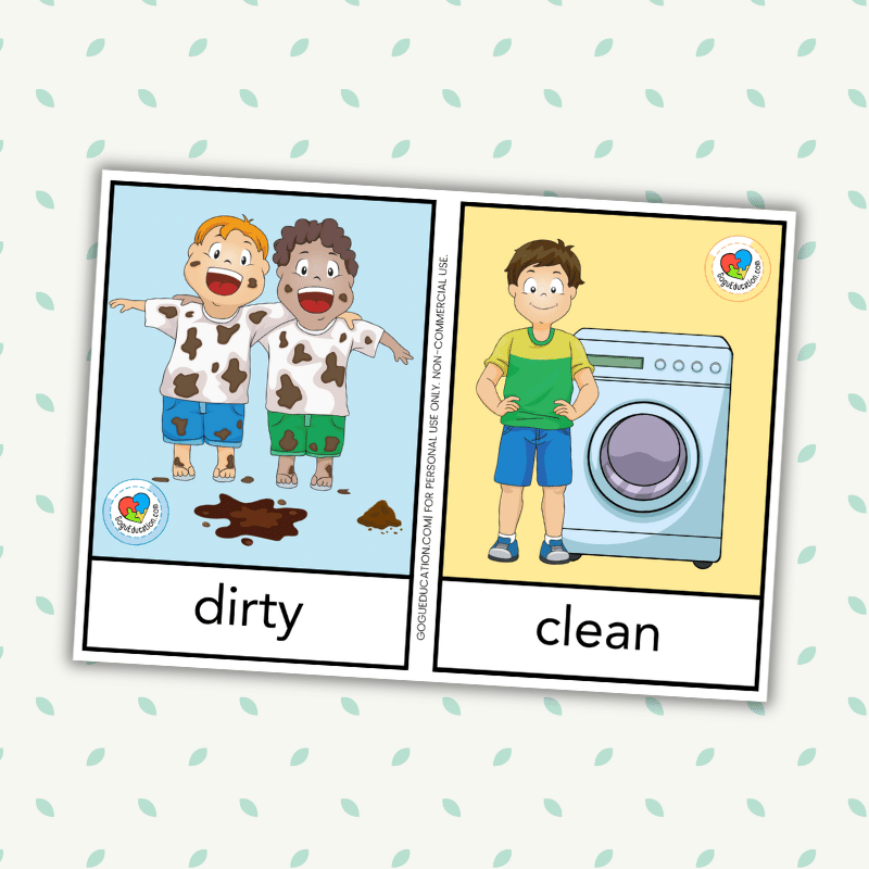 English flashcards opposites words â gogu education