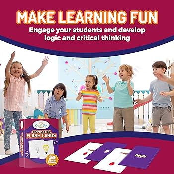 Opposites matching flash cards matching educational picture cards learning games for classroom toddler learning activities speech therapy materials esl toys games