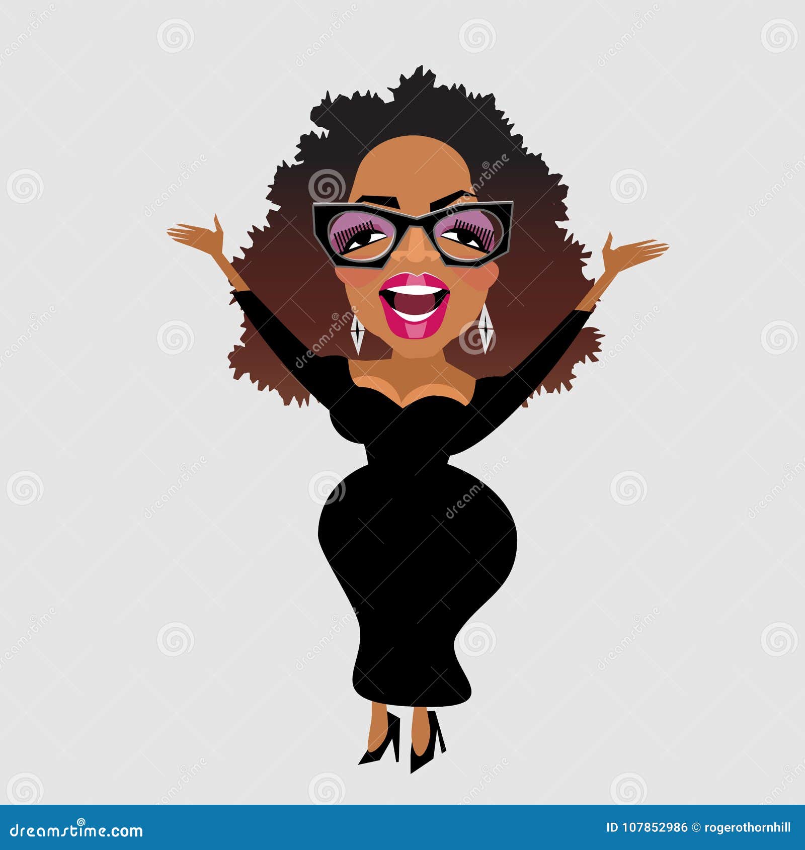 Oprah cartoon stock illustrations vectors clipart