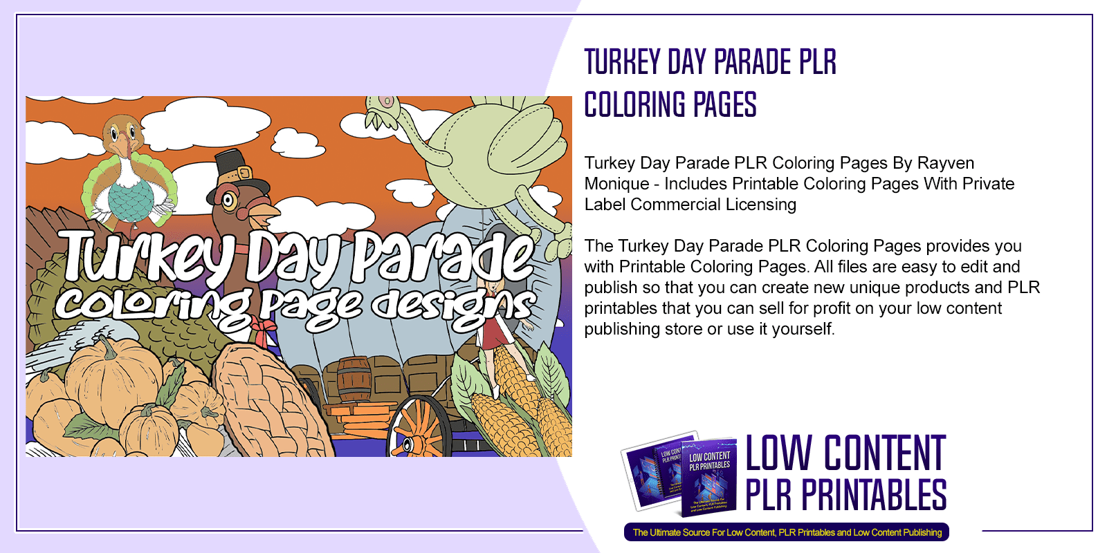 Turkey day parade plr coloring pages plr printable coloring pages