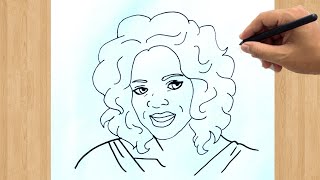 How to draw oprah winfrey step by step drawing