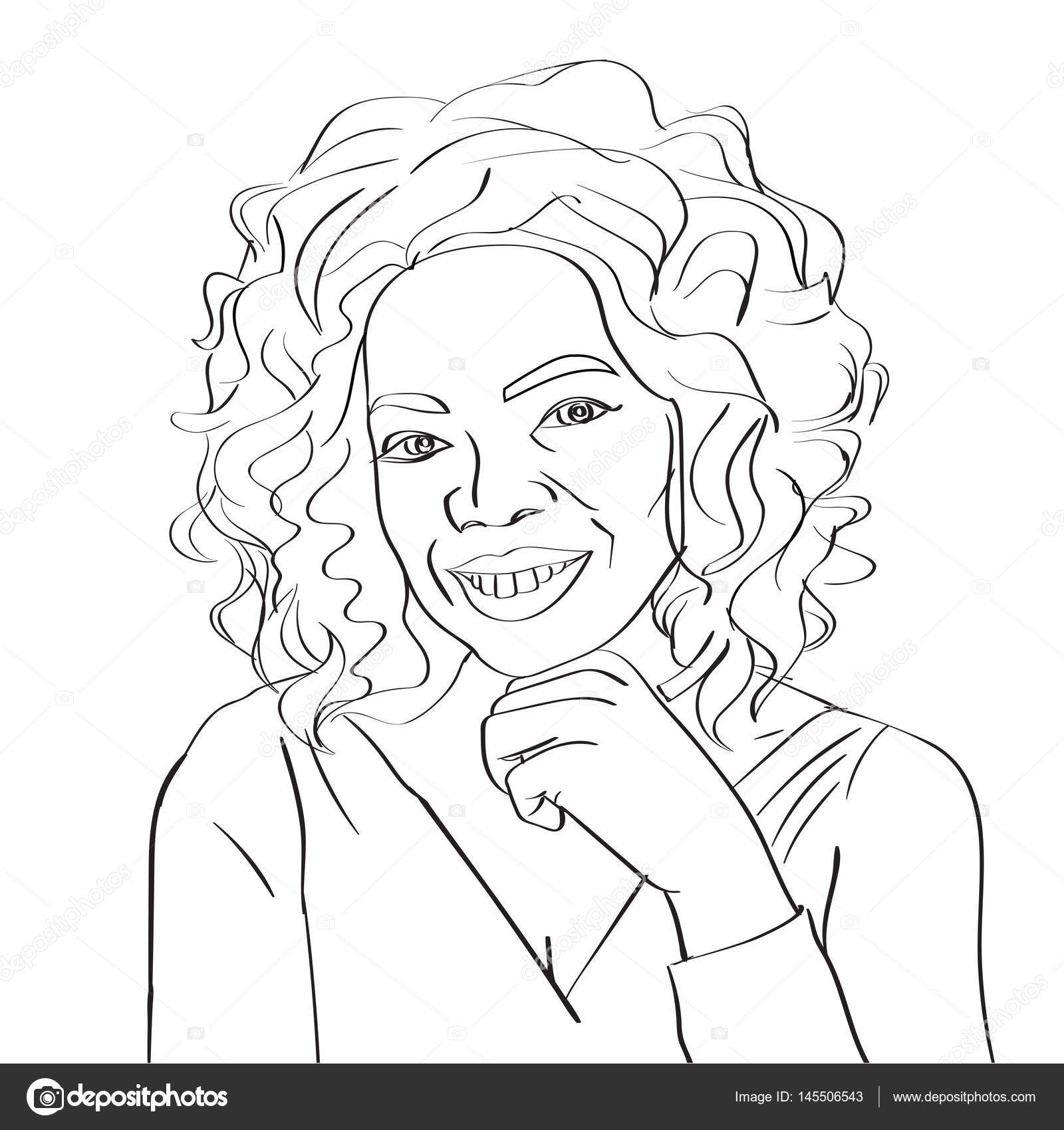 Mar vector portrait of famous tv host oprah winfrey stock vector by dimatogmail