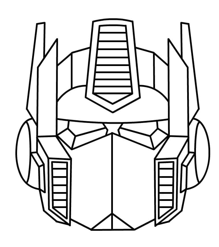 Cartoon optimus prime head coloring page