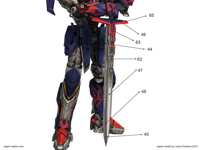 Optimus prime aoe paper craft