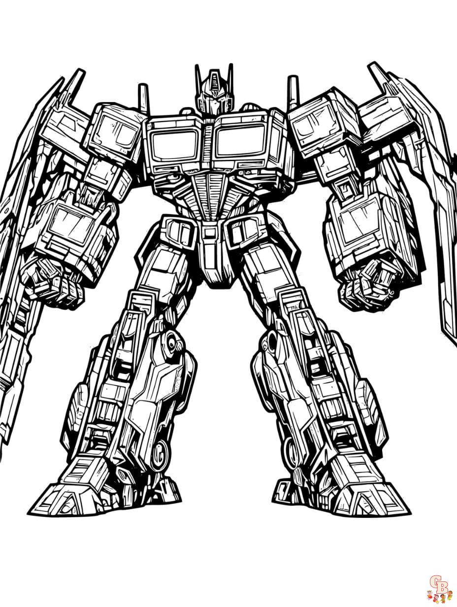 The transformers coloring pages for kids