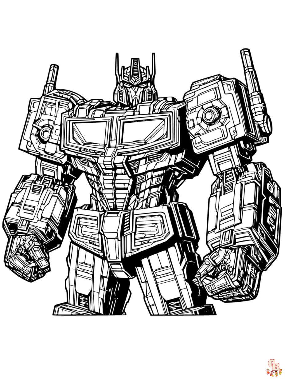The transformers coloring pages for kids