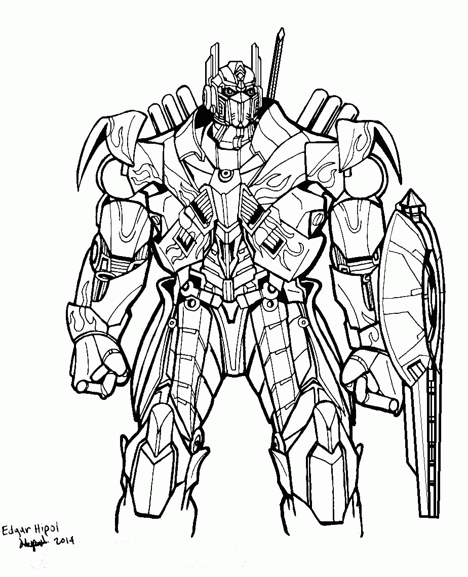 Transformer optimus prime coloring pages