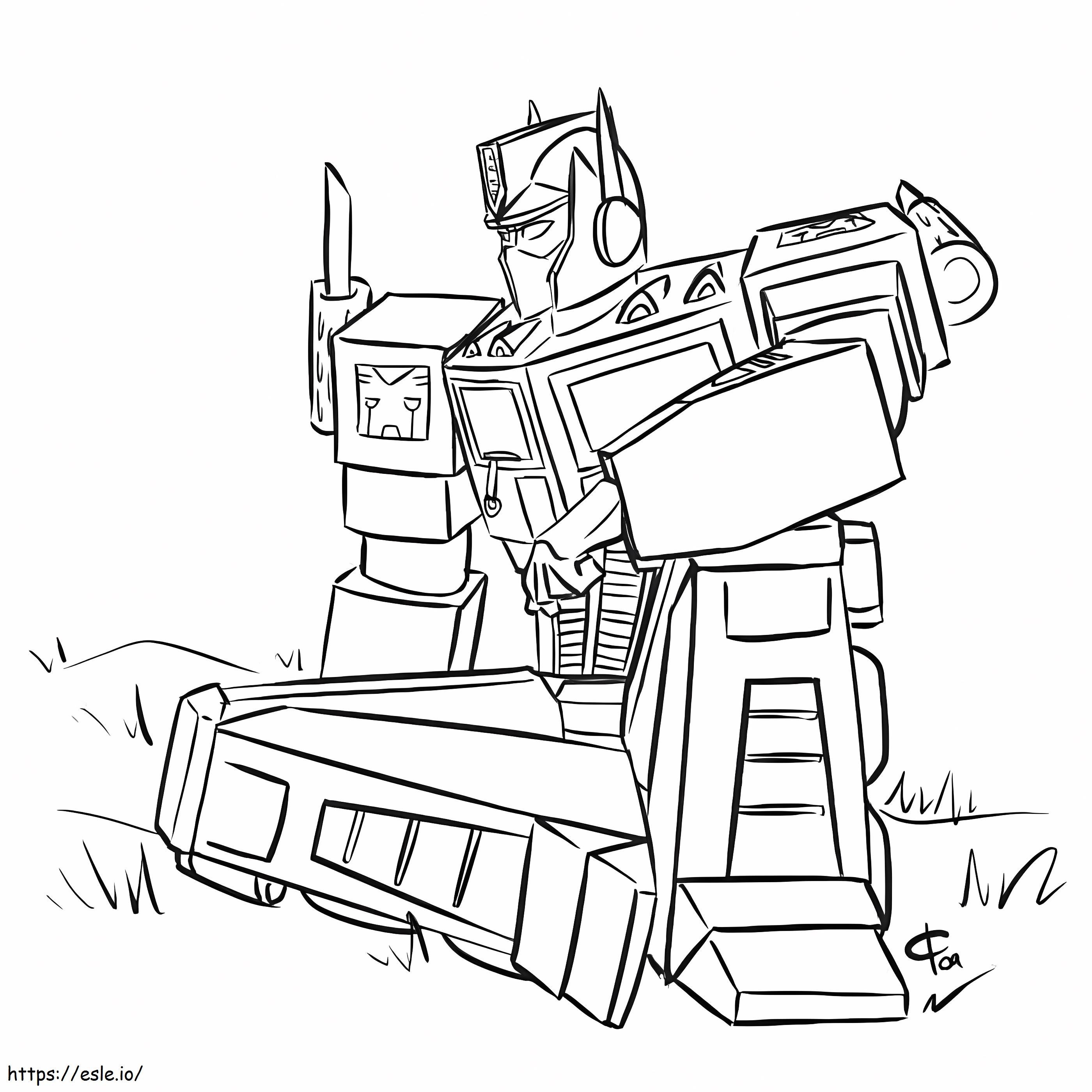 Optimus prime sitting coloring page