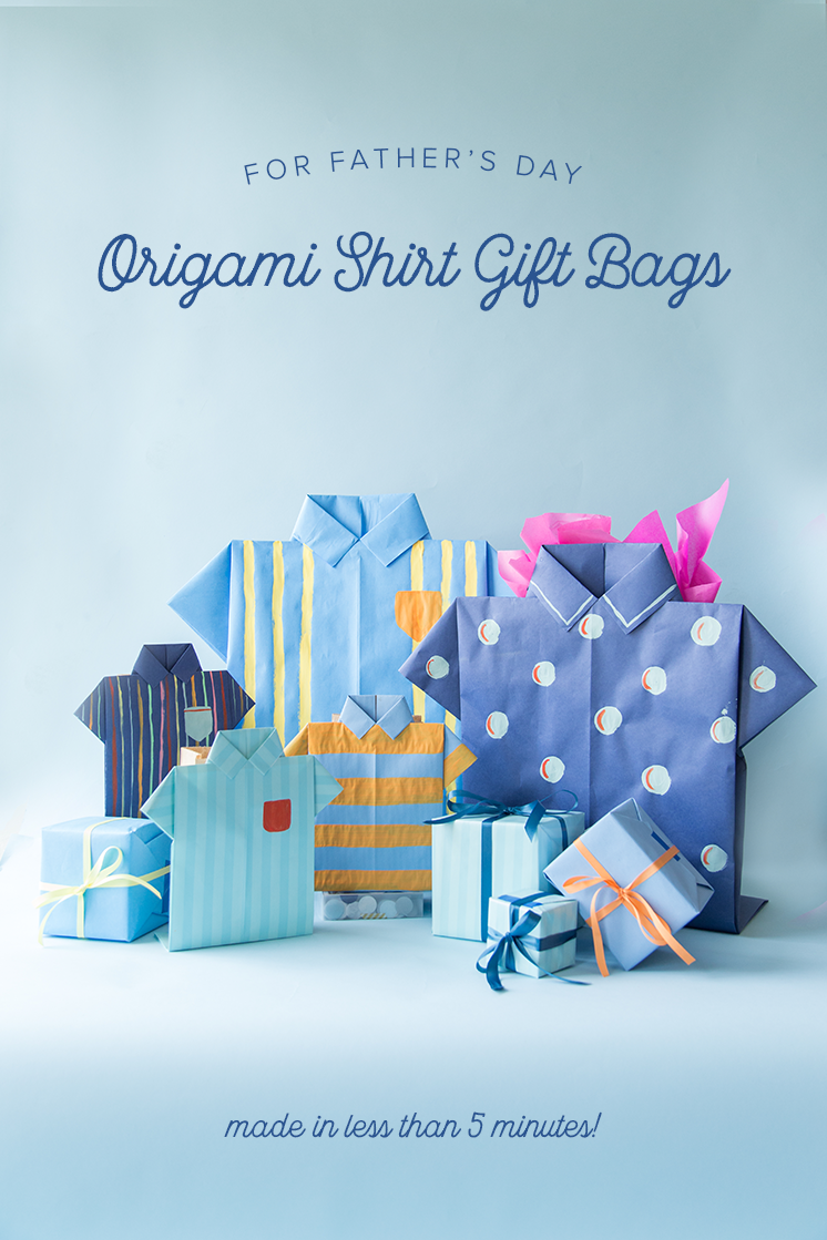Fathers day origami shirt gift bags