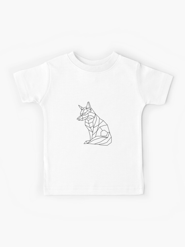 Origami fox outline kids t