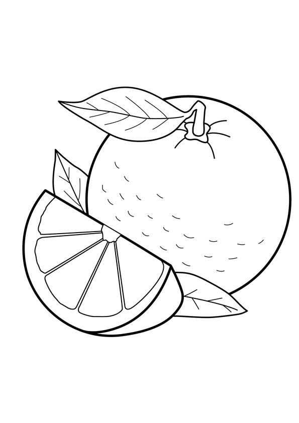 Coloring pages orange with leaf coloring page