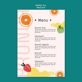 Page restaurant menu a orage color images