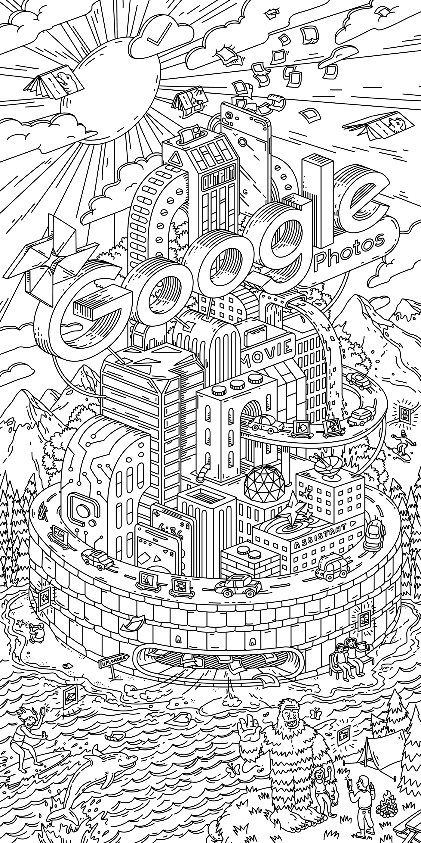 Google photos coloring page