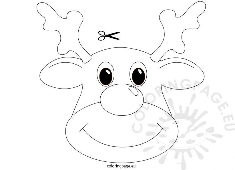 Christmas craft rudolph mask coloring page