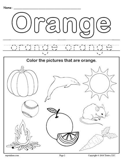 Color orange worksheet color worksheets for preschool color worksheets preschool colors