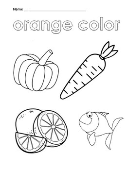 Orange coloring activity by refine montessori tpt