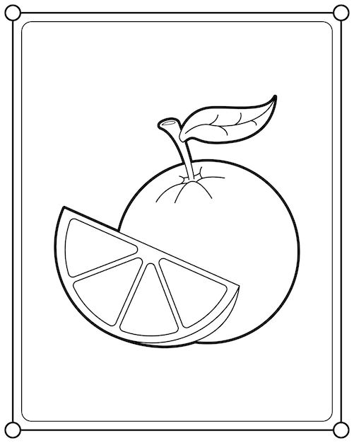 Premium vector orange fruit suitable for childrens coloring page vector illustration