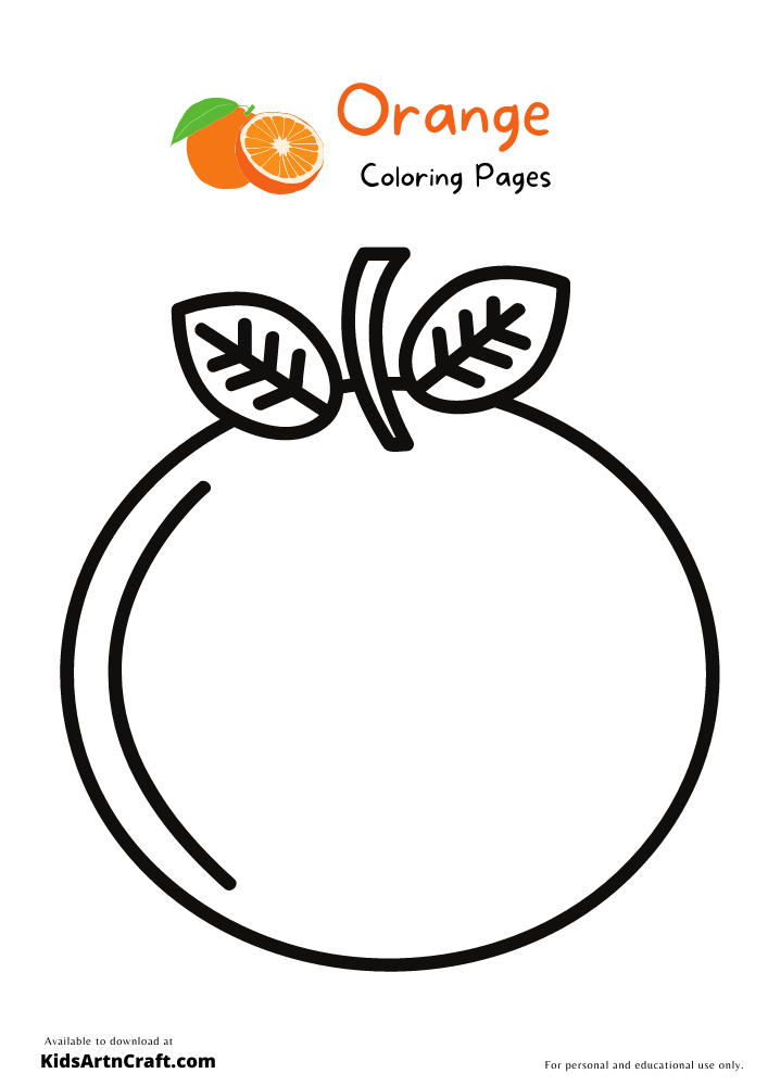Orange coloring pages for kids â free printables