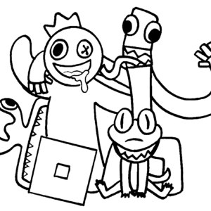 Orange rainbow friends coloring pages printable for free download