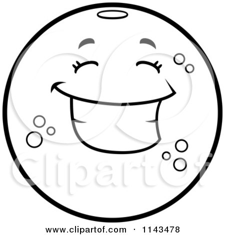 Cartoon clipart of a black and white happy navel orange character