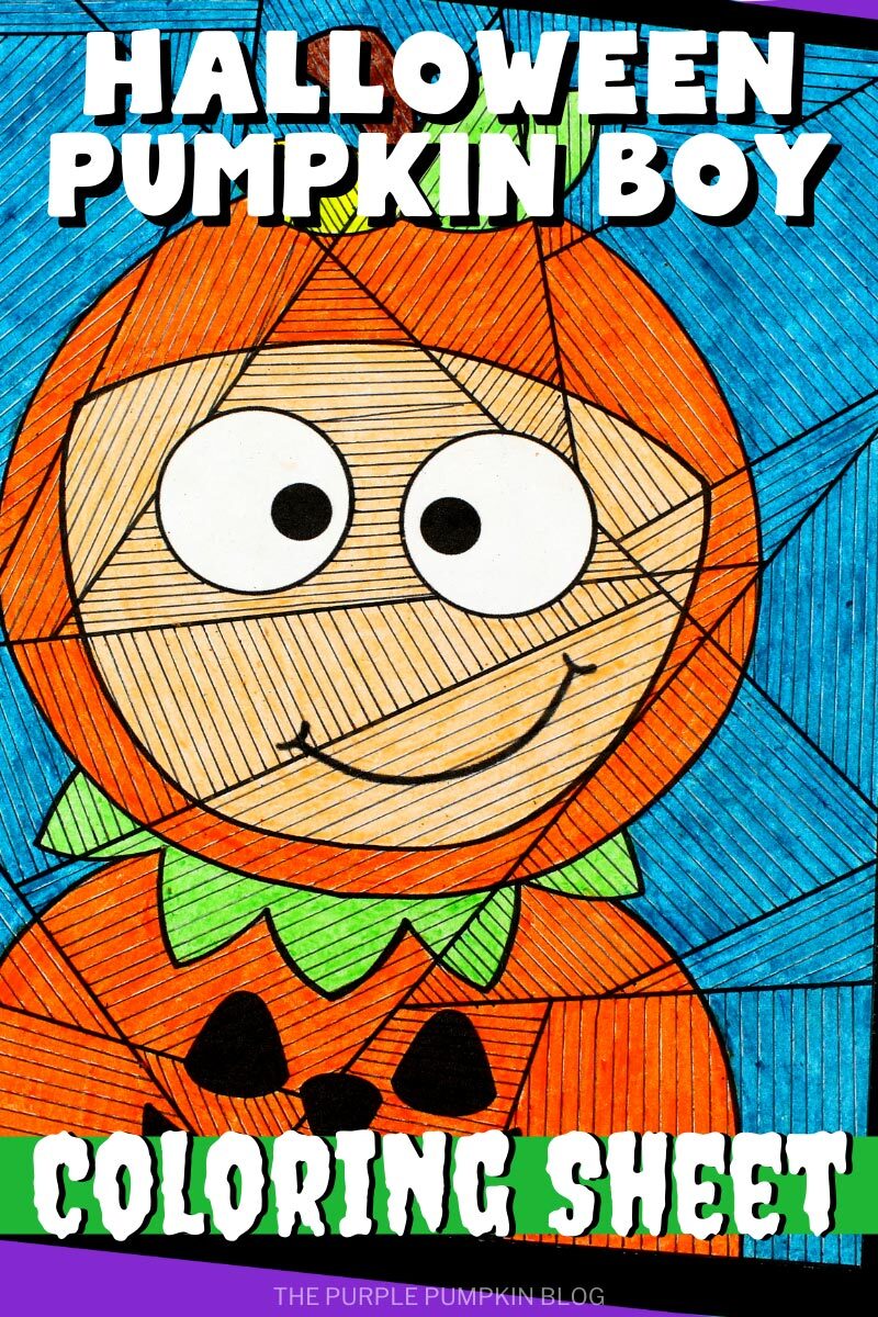 Free printable boy pumpkin loring sheet for halloween