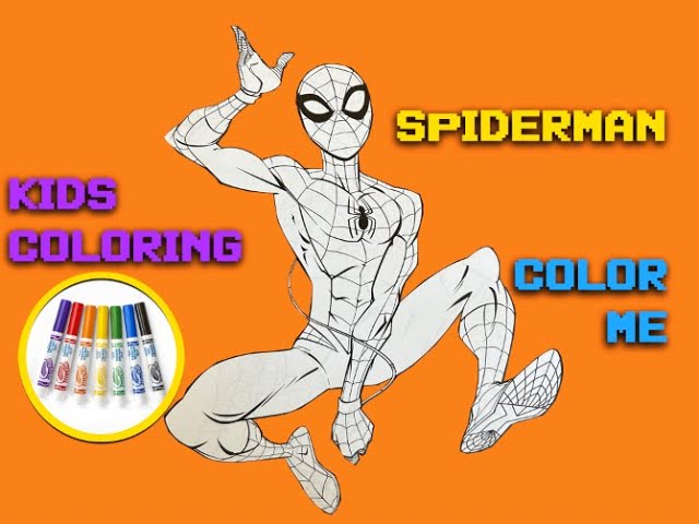 How to colour spiderman hanging around coloring pages spiderverse marvel avengers peter parker