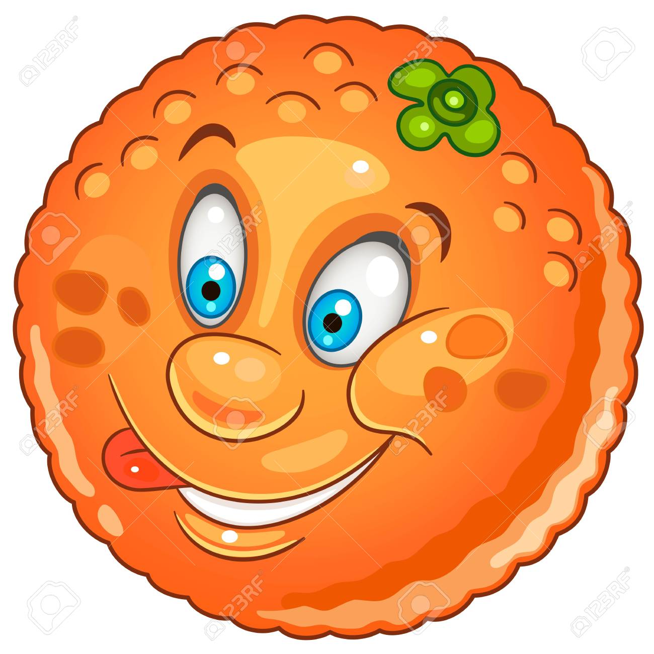 Cartoon orange citrus icon fruit character for childrens coloring book labels patches or stickers royalty free svg cliparts vectors and stock illustration image