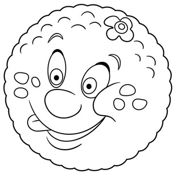 Coloring book coloring page cartoon orange citrus character happy fruit symbol food icon freehand sketch drawing design element for kids t