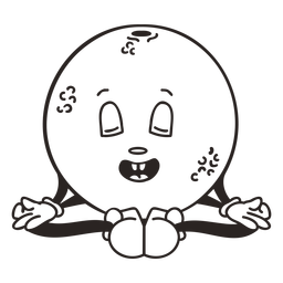 Retro cartoon orange stroke character png svg design for t