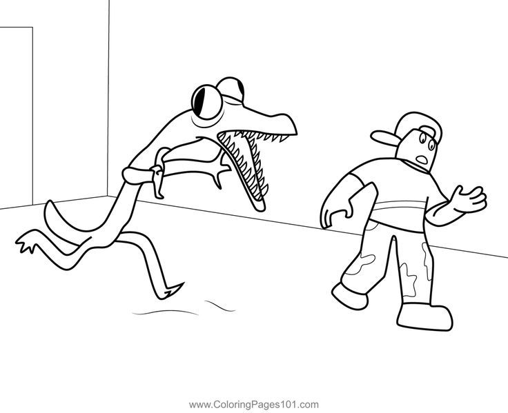 Orange running behind the player rainbow friends roblox coloring page coloring pages kids printable coloring pages printable coloring pages