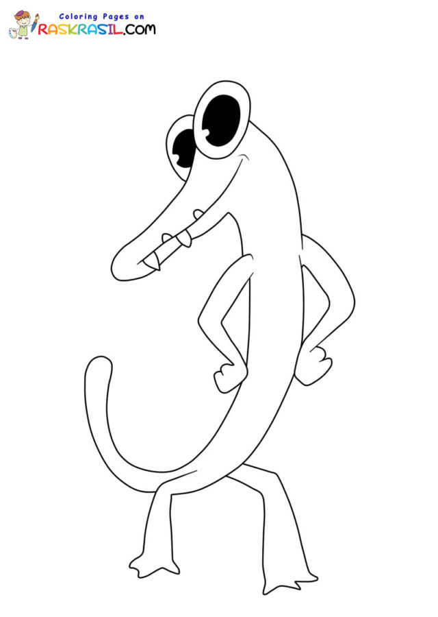 Orange rainbow friends coloring pages