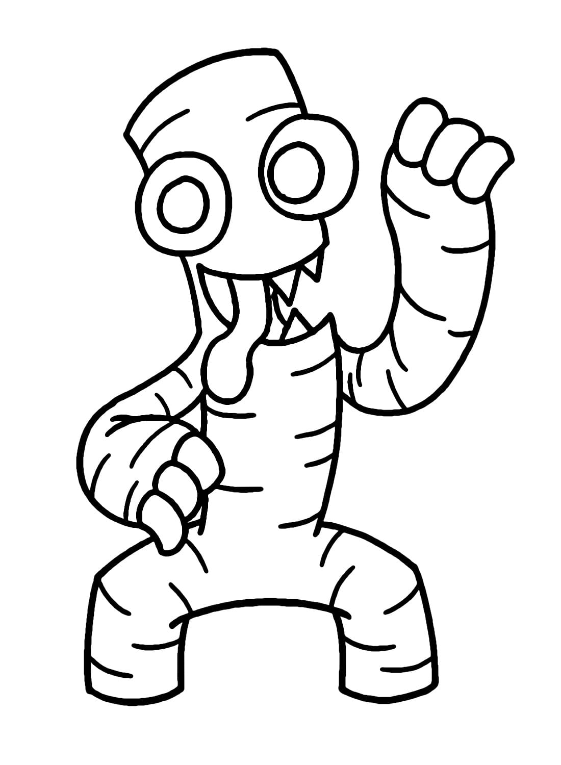 Cute green rainbow friend coloring page