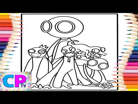Rainbow friends coloring pages