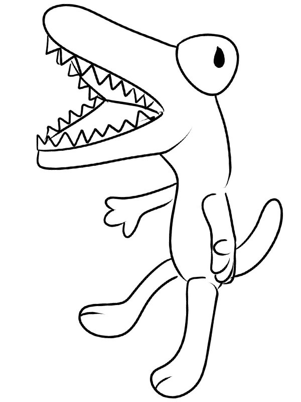 Orange rainbow friends coloring page