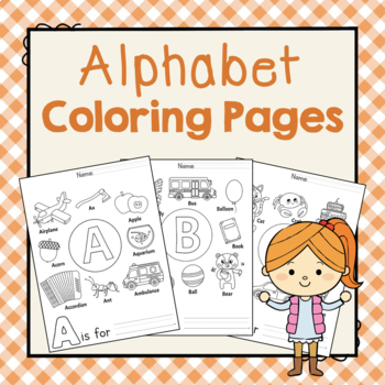Alphabet coloring pages letter of the week no prep by simply schoolgirl