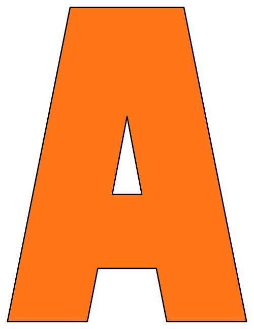 X inch orange printable letters a