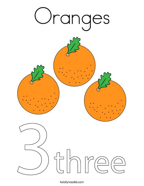 Oranges coloring page