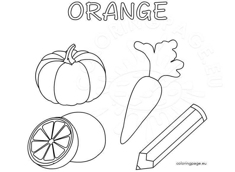 Color activity sheet orange color coloring page