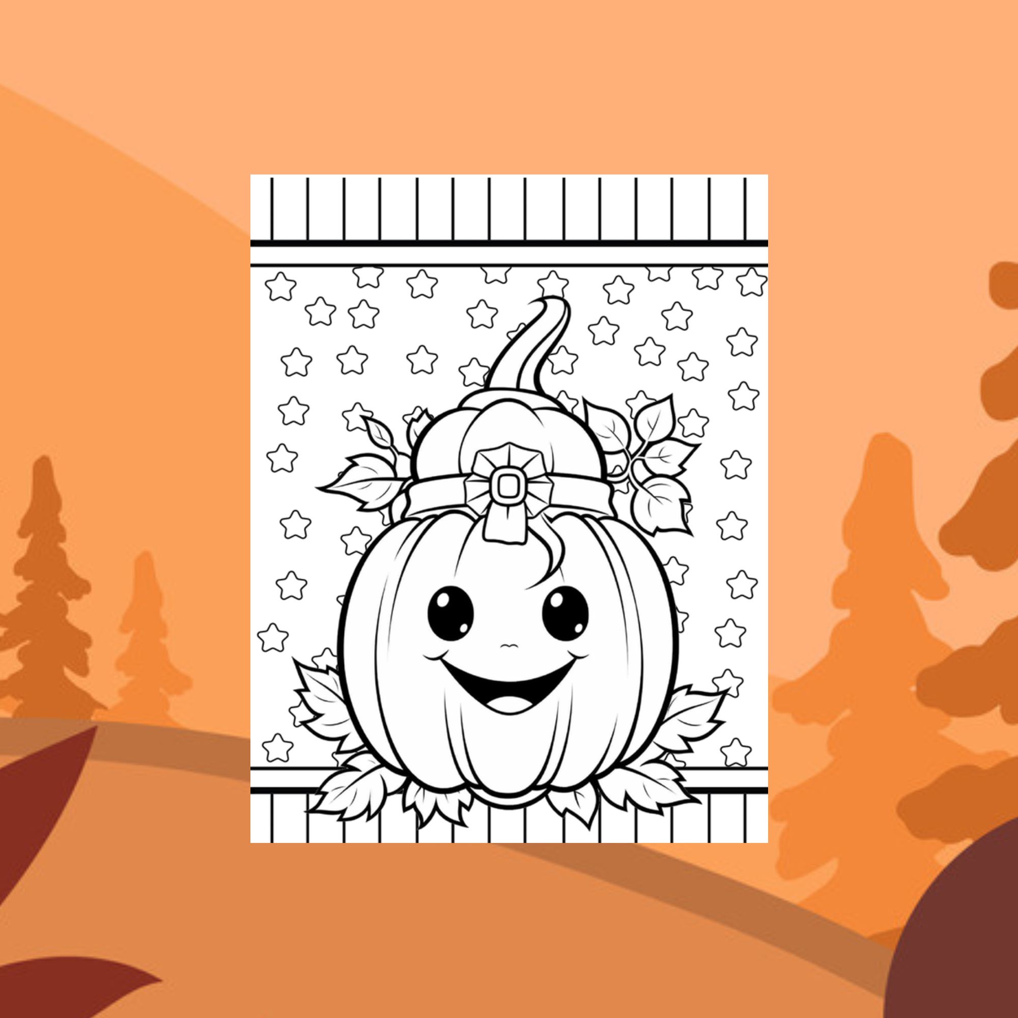Printable autumn pumpkin coloring pages sheets