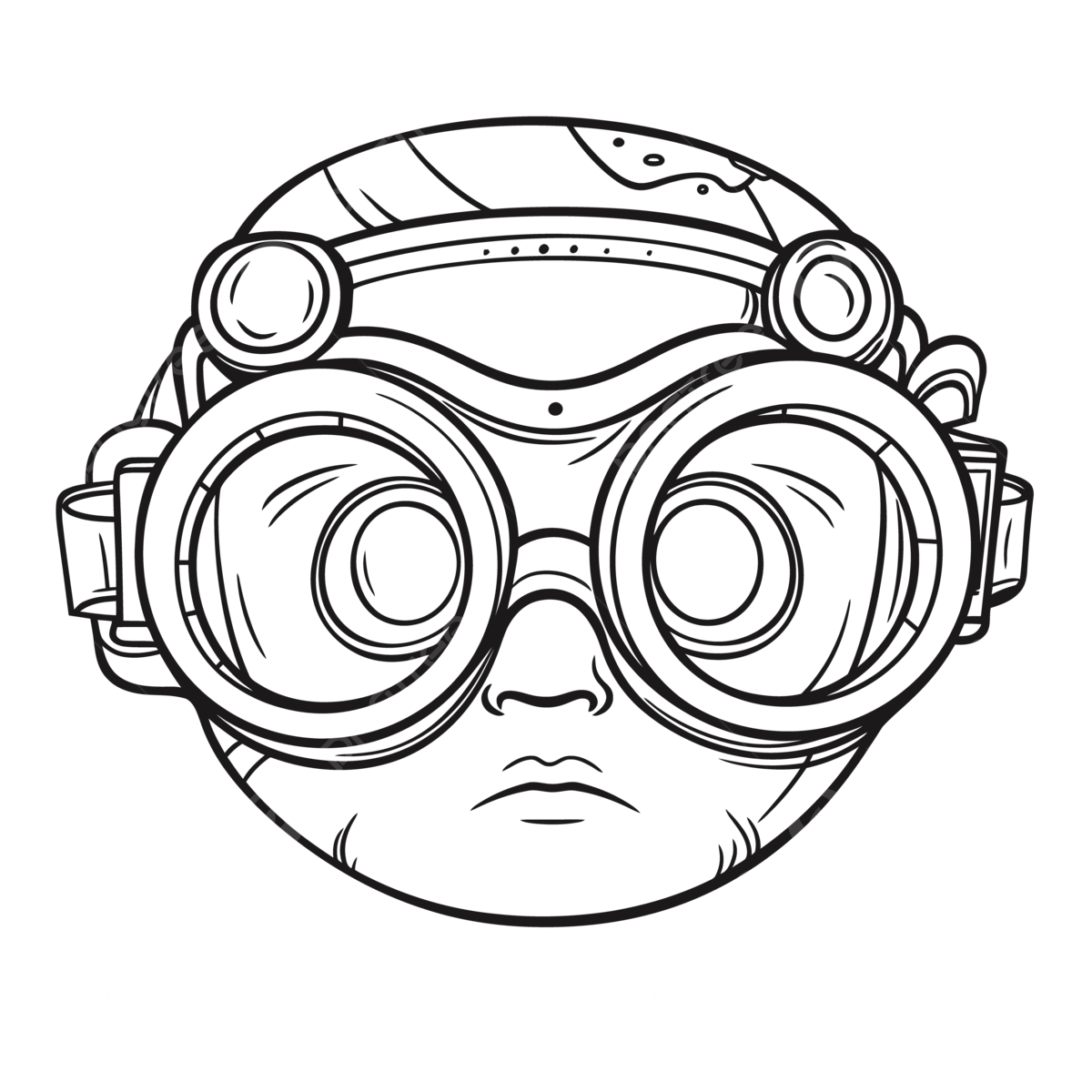 An adult coloring sheet of an orange shirt with goggles on outline sketch drawing vector goggles drawing goggles outline goggles sketch png and vector with transparent background for free download