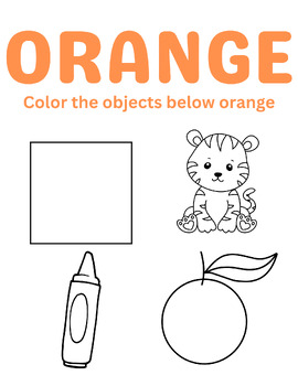 Orange coloring sheet tpt