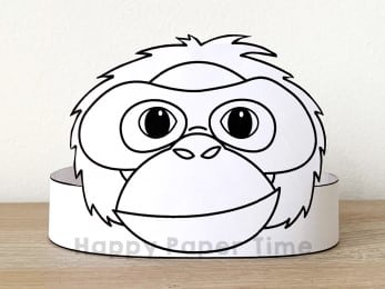 Orangutan crown paper template printable