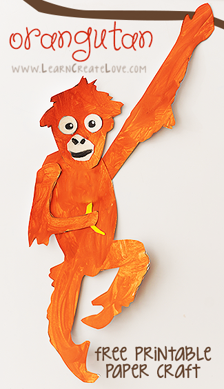 Orangutan printable craft