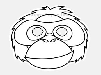 Orangutan mask printable paper template